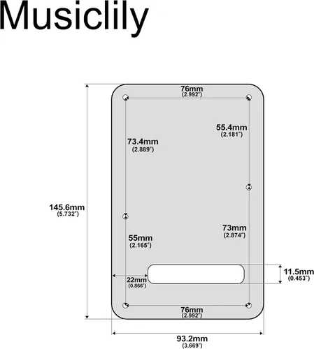 Miniatura 2 de Musiclily Placa Posterior de 6 Agujeros Stratocaster Cubierta de la Cavidad del Trémolo para Fender Hecho en EE. UU./México, Guitarra Eléctrica ST