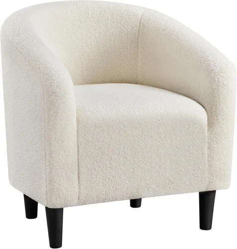 Miniatura 17 de Yaheetech Silla de Sala de Estar, Silla de Acento de Terciopelo, Silla Barril Tapizada, Silla de Asiento con Reposabrazos y Respaldo Bajo para Sala