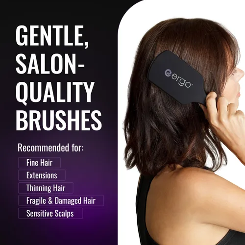 Miniatura 2 de ERGO Cepillo de Paleta Grande Super Suave para Secado al Soplo - Cepillos de Pelo para Mujeres con Cabello Grueso o Fino - Cepillo de Pelo Dual