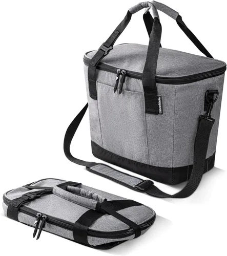Miniatura 14 de CleverMade - Bolsa enfriadora aislada plegable – Enfriador suave a prueba de fugas para 30 latas para playa, viaje, automóvil – Correa para hombro