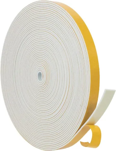 Miniatura 10 de Tira de sellado de puerta con aislamiento de espuma adhesiva fuerte para puertas y ventanas (blanco, 1/4 pulgadas x 1/16 pulgadas x 66 pies)