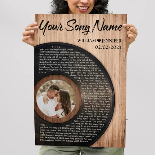 Miniatura 4 de H-DEWALL Póster personalizado de letras de canciones, decoración sentimental, póster musical perfecto, regalos personalizados para él, regalo