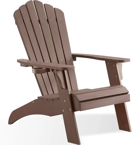 Miniatura 15 de Psilvam Silla Adirondack, silla para hoguera de madera de polietileno de gran tamaño con soporte para tazas, sillas de patio de soporte de 350 Blanco