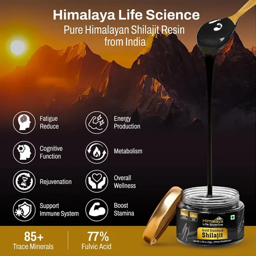 Miniatura 3 de Resina Shilajit pura Shilajit más potente de la India, grado oro para hombres y mujeres, 75 porciones para aumentar la energía, más de 85