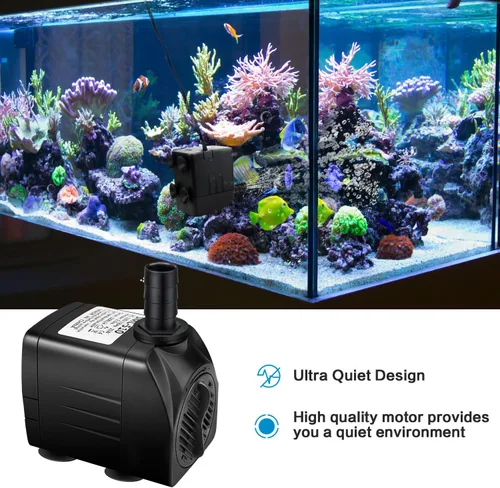 Miniatura 9 de Jhua Bomba de fuente de agua sumergible de 300 GPH (1100 L/H, 21 W), bombas de fuente ultra silenciosas sumergibles para exteriores con cable