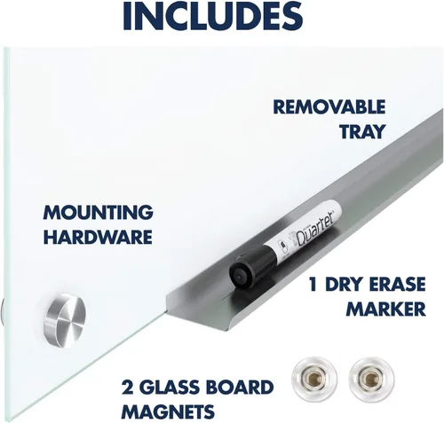 Miniatura 8 de Quartet Pizarra de borrado en seco, pizarra magnética de 48" x 48", tablero de vidrio para pared, Infinity, blanco brillante (G24848W)