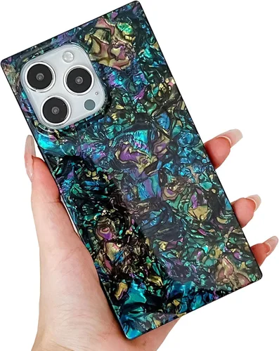 Miniatura 18 de Elegante Funda con Concha de Madre Perla para Niña Compatible con iPhone 14 de 6.1 Pulgadas, Funda Rectángulo con Borde, Elegante y delgada