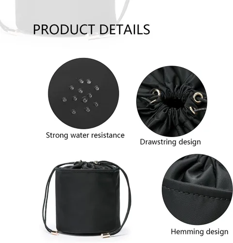 Miniatura 3 de Organizador de bolso alto para mujer, de lona, redondo, organizador de bolso, bolso organizador redondo para cosméticos, bolsa de maquillaje
