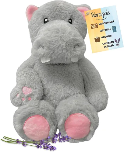Hippo - Animal de peluche con peso y apto para microondas - Peluche térmico para mayor calidez, juguete lindo, suave y acogedor para adultos y niños