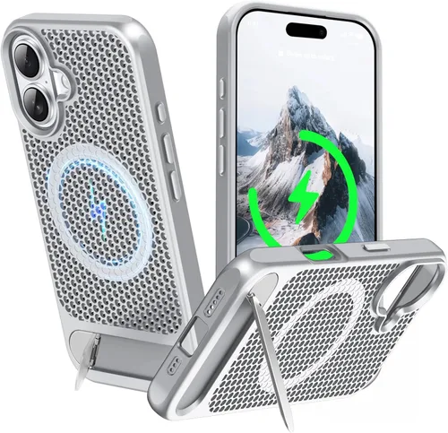 Miniatura 46 de Funda magnética de disipación de calor para iPhone 13 Pro Max, para MagSafe, protección contra caídas Coolingf, funda con función atril ajustable