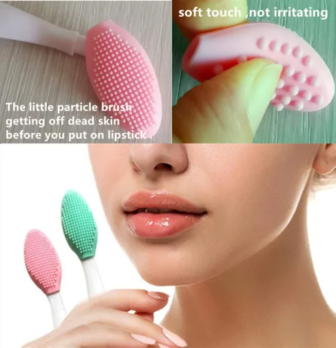 Miniatura 6 de 3 piezas de cepillo exfoliante para labios, exfoliador de labios, herramienta de cepillo para labios de silicona de doble cara para hombres