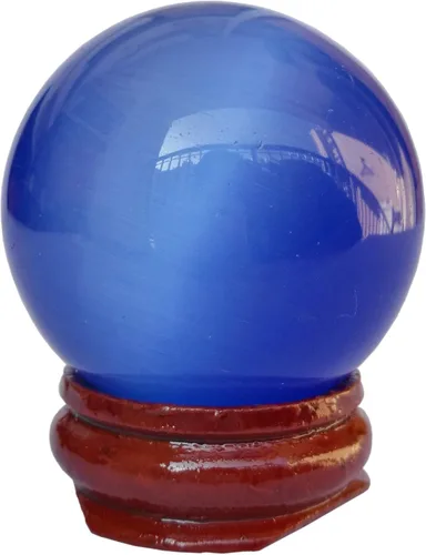 Miniatura 27 de Escultura de esfera de adivinación de cristal curativo de labradorita negra de 1.575 pulgadas, bola de piedras preciosas, colección decorativa