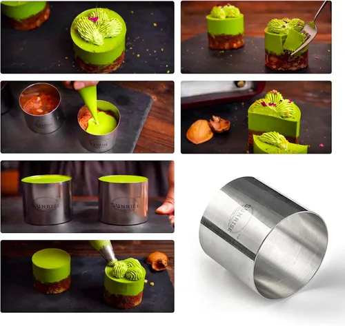 Miniatura 6 de Paquete de 4 moldes de acero inoxidable para suministros de cocina Sunrise, 3 x 2.75 pulgadas (3 x 2.75 pulgadas)