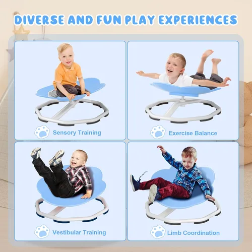Miniatura 6 de Qusases Sillas Giratorias Sensoriales para Niños, Silla Giratoria para Niños Autistas, Juguetes Sensoriales de Sentarse y Girar, Entrenamiento