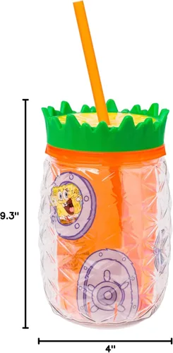 Miniatura 8 de Silver Buffalo Bob Esponja Gary Snail House in Bikini Bottom Piña Vaso de doble pared, 16 onzas (paquete de 12)