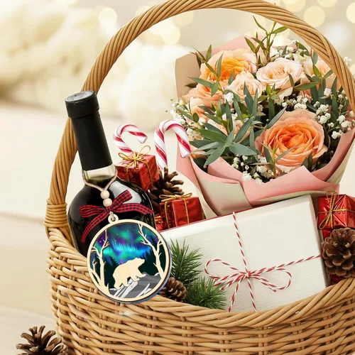 Miniatura 7 de HEXMOZ Adornos de Oso para Árbol de Navidad - Regalos de Osos para Mujeres, Hombres, Amantes de los Osos - Adorno de Navidad de Osos, Ideas