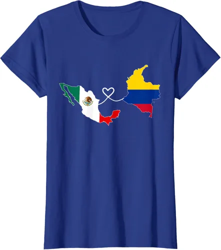 Miniatura 51 de Camiseta Half Colombian Half Mexican Flag Map DNA Mexico Colombia