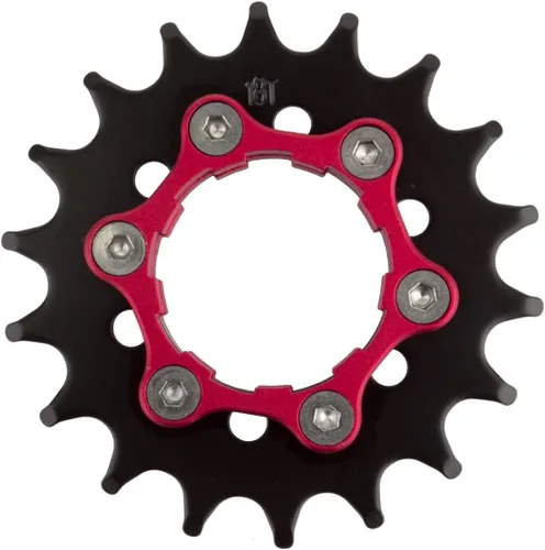 Miniatura 3 de origin8 ultim8 engranaje de velocidad única con Soporte de disco 6B, 3/32 pulgadas, color Negro/Rojo.