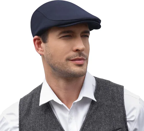 Miniatura 10 de KUJUHA Gorra Newsboy para Hombre de Algodón Plana Ivy Gatsby Sombrero Newsboy Sombrero de Conducción Sombrero Cabbie Irlandés Gorras de Caza