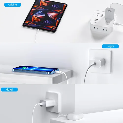 Miniatura 6 de Bloque de carga USBC para enchufe de carga de iPhone 17, certificado MFI rápido USB C cubo de pared, paquete de 2 adaptadores de corriente