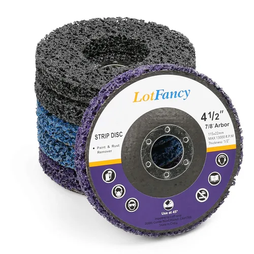 Miniatura 9 de LotFancy Disco de pelado, 6 unidades de discos de tira rápida y fácil de limpiar de 4 1/2 x 7/8 pulgadas, removedor de pintura y óxido para Púrpura