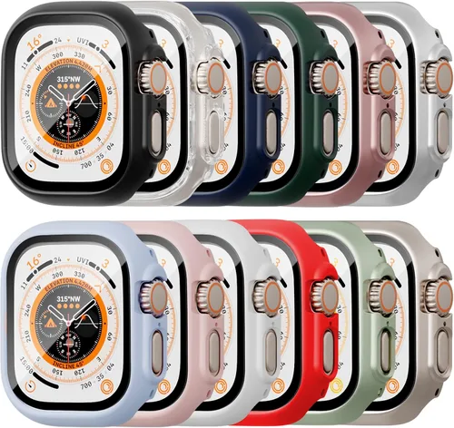 Miniatura 10 de Paquete de 12 fundas compatibles con Apple Watch de 1.575 pulgadas SE 3 SE 2 Series 6 5 4 SE con protector de pantalla de vidrio templado