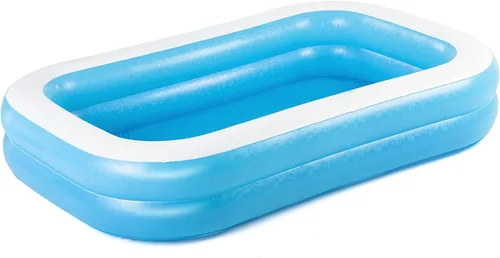 Bestway 54006 Piscina inflable rectangular familiar, 103.1 x 68.9 x 20.1 in, azul/blanco