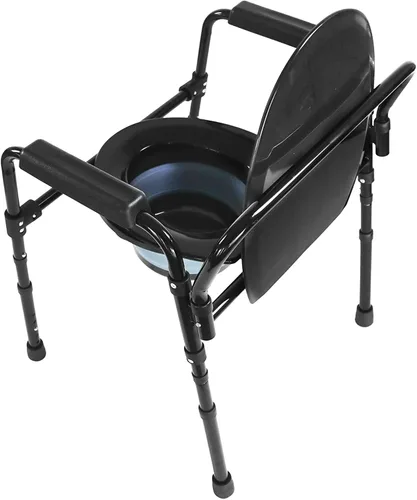 Miniatura 5 de PEPE Mobility Cómoda 3 en 1 con estructura resistente de soporte de doble barra transversal, silla estable con cubo, capacidad de peso de 300 Negro