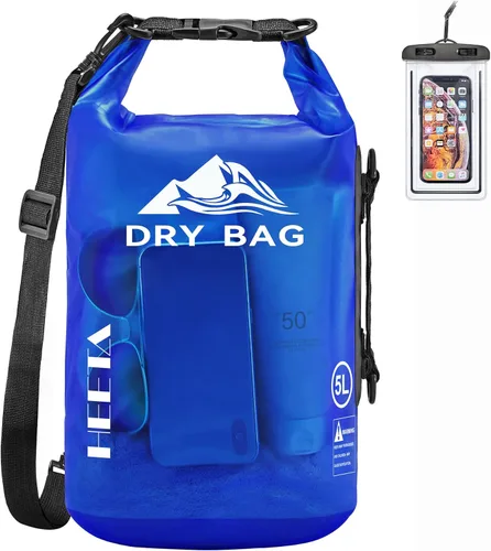 HEETA Bolsa Seca Impermeable para Mujeres y Hombres, 5L/10L/20L/30L/40L Tapa Enrollable Bolsa de Almacenamiento Seca Ligera Mochila con Funda para