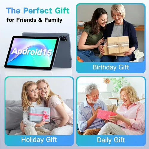 Miniatura 9 de Tablet Android 15 de 10.1 pulgadas con Gemini AI, Octa-Core 12 GB de RAM 128 GB ROM (expansión de 2 TB), tabletas de pantalla táctil HD grande