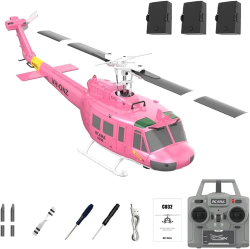Miniatura 11 de RC ERA C032 Helicóptero RC, Helicóptero RC UH-1 Huey Flybarless de escala 1/48 2.4G 6CH, estabilización de giroscopio de 6 ejes, con mantenimiento