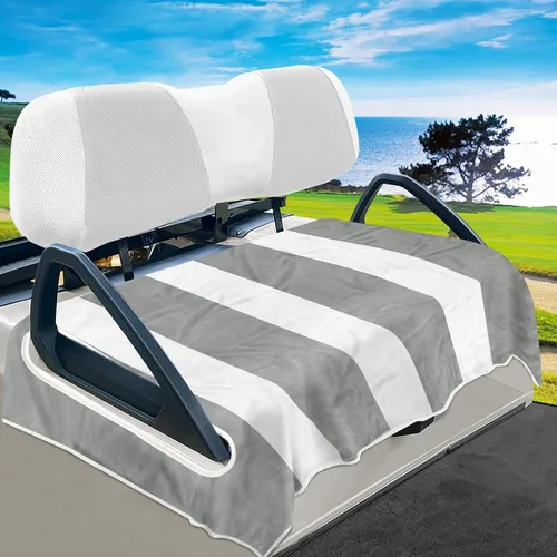 Miniatura 15 de YOKYHOM Fundas de asiento de carrito de golf para carritos de 2 y 4 pasajeros, manta suave de toalla de asiento que protege del calor, el frío