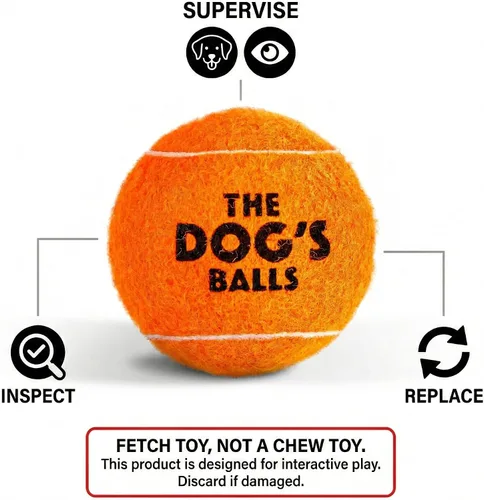 Miniatura 8 de The Dog's Balls Pelotas de tenis para perros, color naranja, paquete de 12 pelotas de fieltro no abrasivas, núcleo de goma resistente, flotan