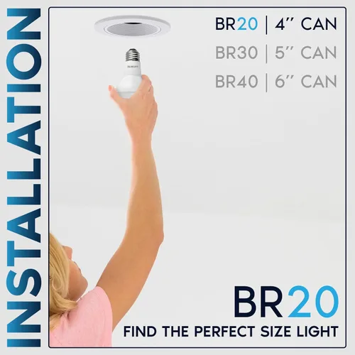 Miniatura 5 de LUXRITE foco LED BR20, equivalente a 45 W, 3500 K luz blanca natural, regulable, 460 lúmenes, foco LED inundante R20 de 6.5 W, Energy Star, a prueba