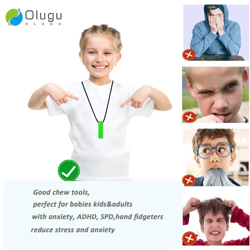 Miniatura 4 de Collares masticables para niños sensoriales, paquete de collares masticables para niños, niñas y adultos con autismo, TDAH, TEP, juguetes Arcoíris