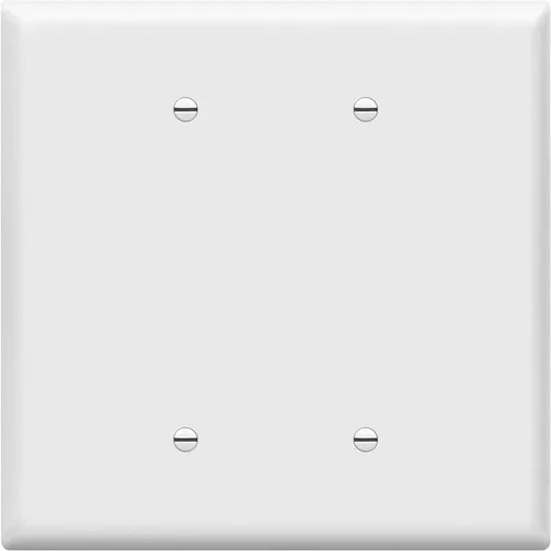 ENERLITES - Cubierta de salida doble en blanco extra grande, placa de pared de dos bandas en blanco, tamaño grande, 2 bandas de 5.5 x 5.5 pulgadas,