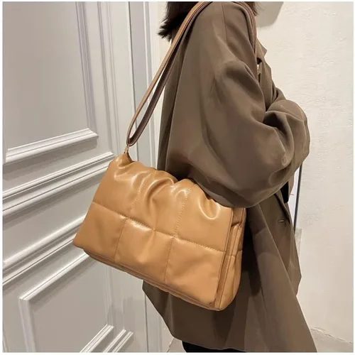 Miniatura 4 de Bolsos cruzados acolchados de moda para mujer, correa de cadena ajustable, con relleno de casete, bolsa de hombro hinchada