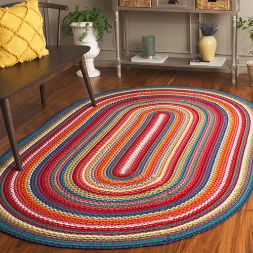 Miniatura 8 de SAFAVIEH Colección Alfombra trenzada para exteriores, 2 x 3 pies, multicolor, hecha a mano y reversible, no desprende pelusa y fácil de limpiar