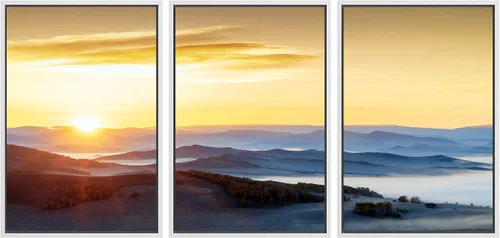 Miniatura 26 de SIGNWIN Lienzo enmarcado para pared, juego de arte nublado de tormenta, cielo, bosque otoñal, árboles, rústico, naturaleza, fotografía, realismo