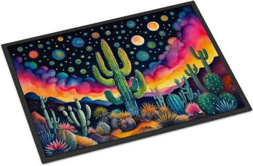 Caroline's Treasures DAC1455MAT - Felpudo de la reina de la noche con diseño de cactus en color de 18 x 27 pulgadas, tapete para puerta delantera,