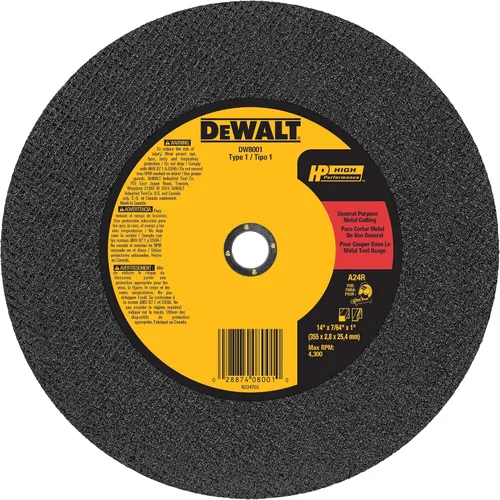 DEWALT Hoja de sierra de corte de 14", rueda de corte de metal (DW8001)