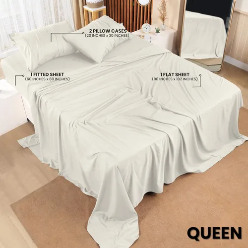 Miniatura 391 de Utopia Bedding Juego de sábanas Queen – Sábanas de 4 piezas para cama tamaño Queen, microfibra suave y transpirable, incluye 1 sábana bajera, 1 Gris