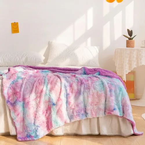 Miniatura 3 de NEWCOSPLAY - Manta de piel sintética súper suave con forro de sherpa, manta de pelo de ciervo para sofá y cama
