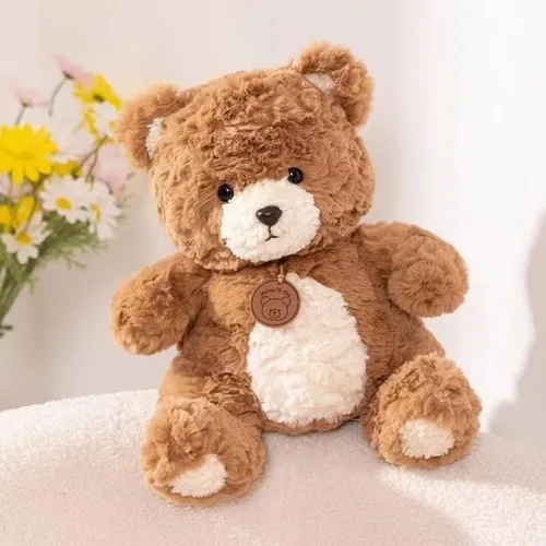 Oso de peluche suave de 9.8 pulgadas, animal de peluche para niños y niños, peluche esponjoso marrón, regalo para cumpleaños, día de San Valentín,