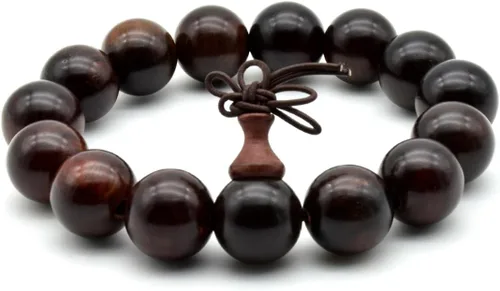 Miniatura 12 de Zen Dear Brazalete y collar de meditación Mala, para cultura budista y oración busita, cuentas de Buddha, unisex, palisandro natural