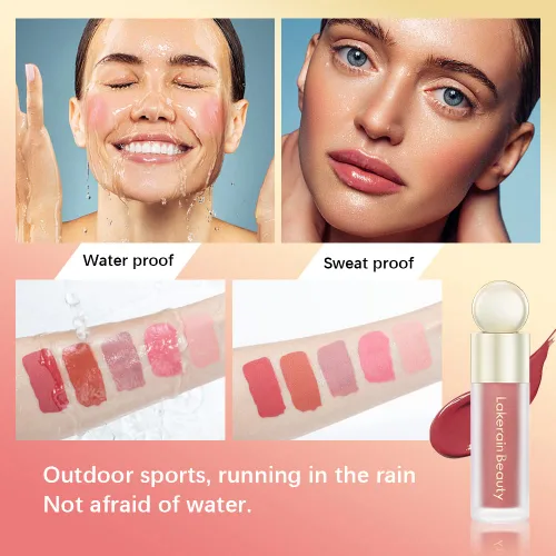 Miniatura 3 de Barra de Rubor Líquida para Mejillas, Crema de Terciopelo Suave para Rubor de Tinte Facial, Rubor Natural Mate Rosa Rojo para la Piel, Maquillaje 2#