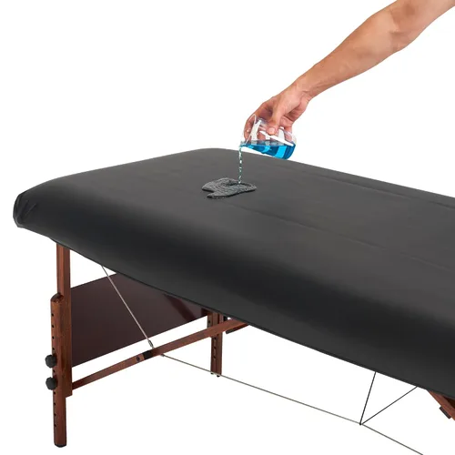 Miniatura 5 de Master Massage Funda de protección de mesa de masaje de cuero de vinilo de poliuretano rectangular universal para mesa de masaje, protector de Negro