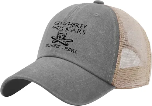 Miniatura 136 de Philysonic Funny Hat I Like Whisky and Cigars and Maybe 3 People Sombreros para Hombres Gorras de Béisbol Gorras Ajustables