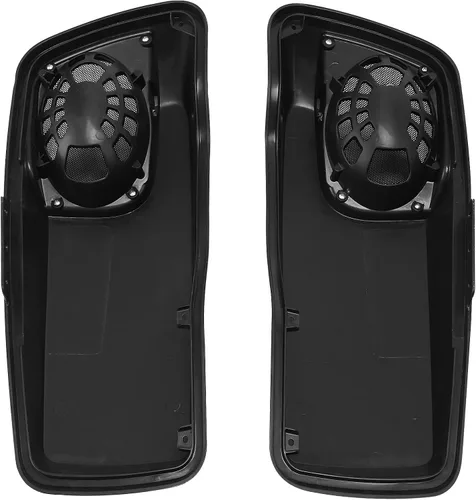 Miniatura 7 de TCT-MOTORPARTS Alforjas de mezclilla negra con tapas, bocina de 5 x 7 pulgadas, rejillas para Harley Street Glide Road King Road Glide Ultra Limited