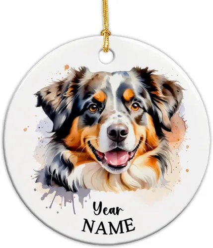 Miniatura 24 de Adorno de Navidad personalizado para perro Airedale, adorno de cerámica para hombres y mujeres, adornos de cerámica personalizados para perros